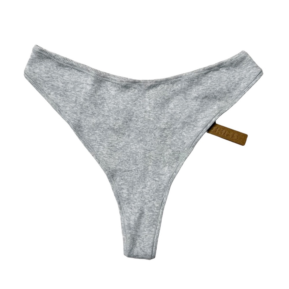 NWT Skims Cotton Rib Dipped Thong Light Heather Grey Women’s 3X